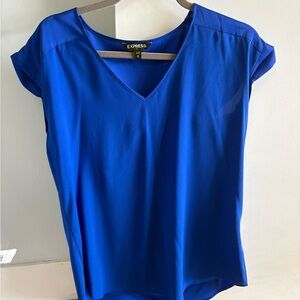 Express Women's Royal Blue V-Neck Blouse